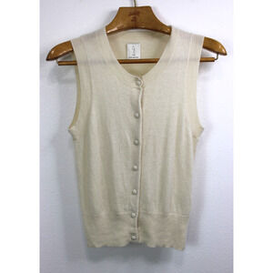Joie Cashmere Sweater Vest Size XS Button Preppy